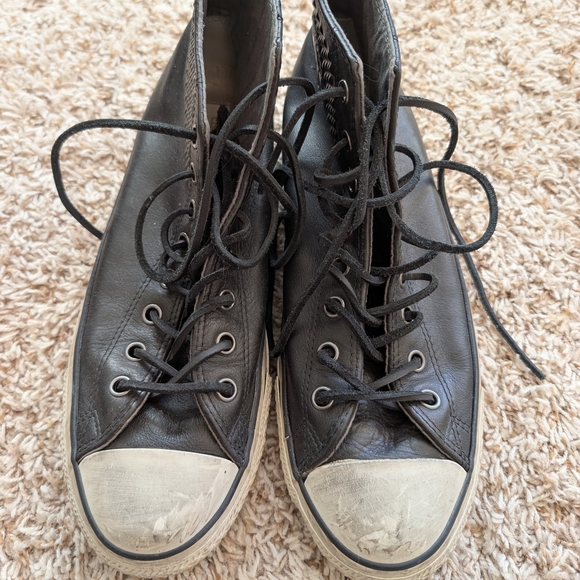 Varvatos Converse Black High-Top Leather Chuck Taylors - Picture 2 of 6